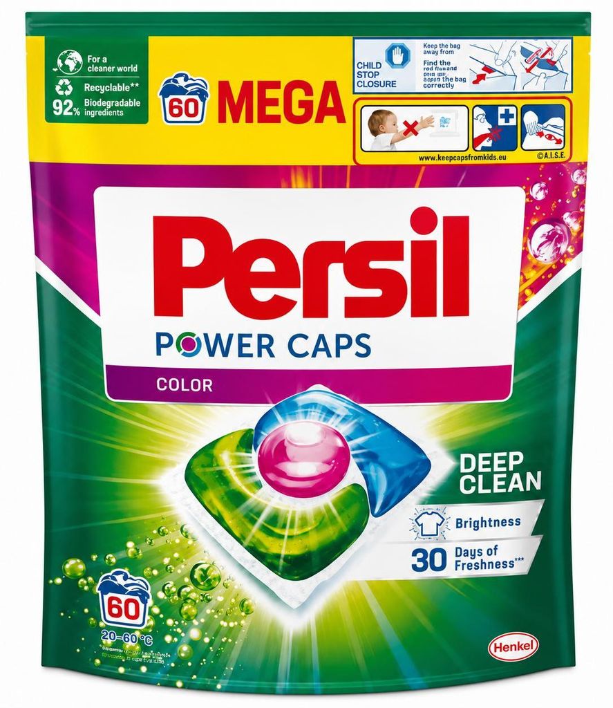 Persil A60 Power Color – kapsułki do prania, 60 dawek – Zdjęcie produktu 
