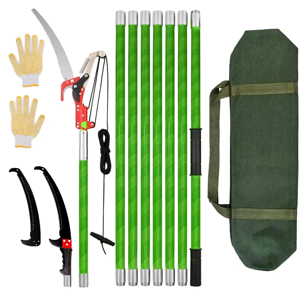 Scie d'élagage 8 sections longueur ajustable lame acier pour le jardin
