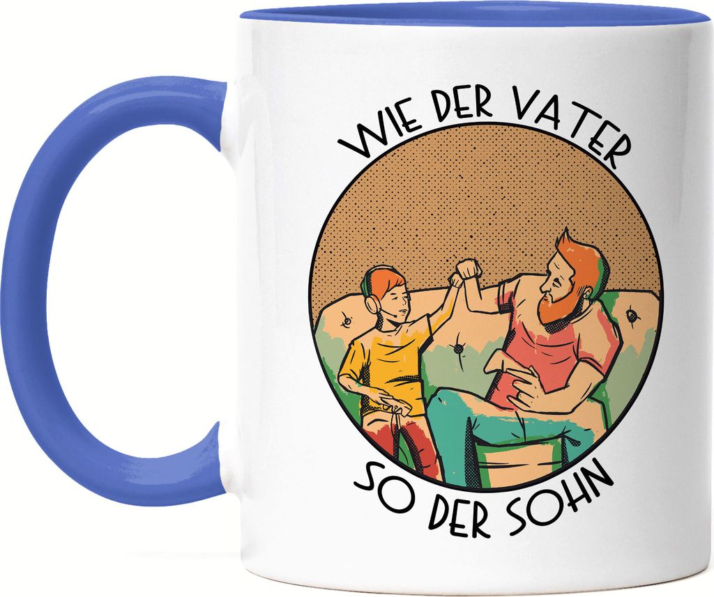 Wie Der Vater So Der Sohn Tasse Blau Gaming Konsole Controller Zocken Spielen Geschenkidee