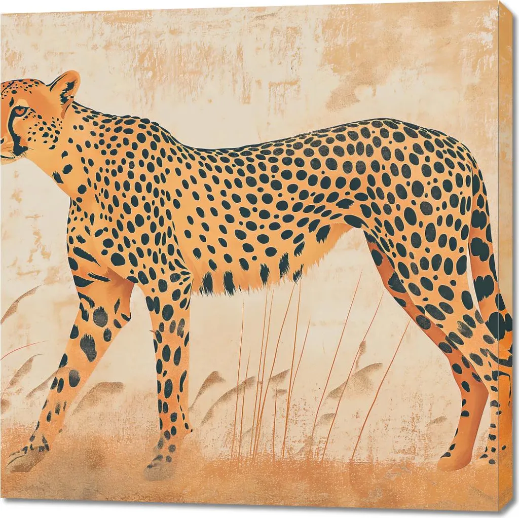 Quadro d'Autore Ghepardo 100x100 cm - Fine Art per Interni Contemporanei