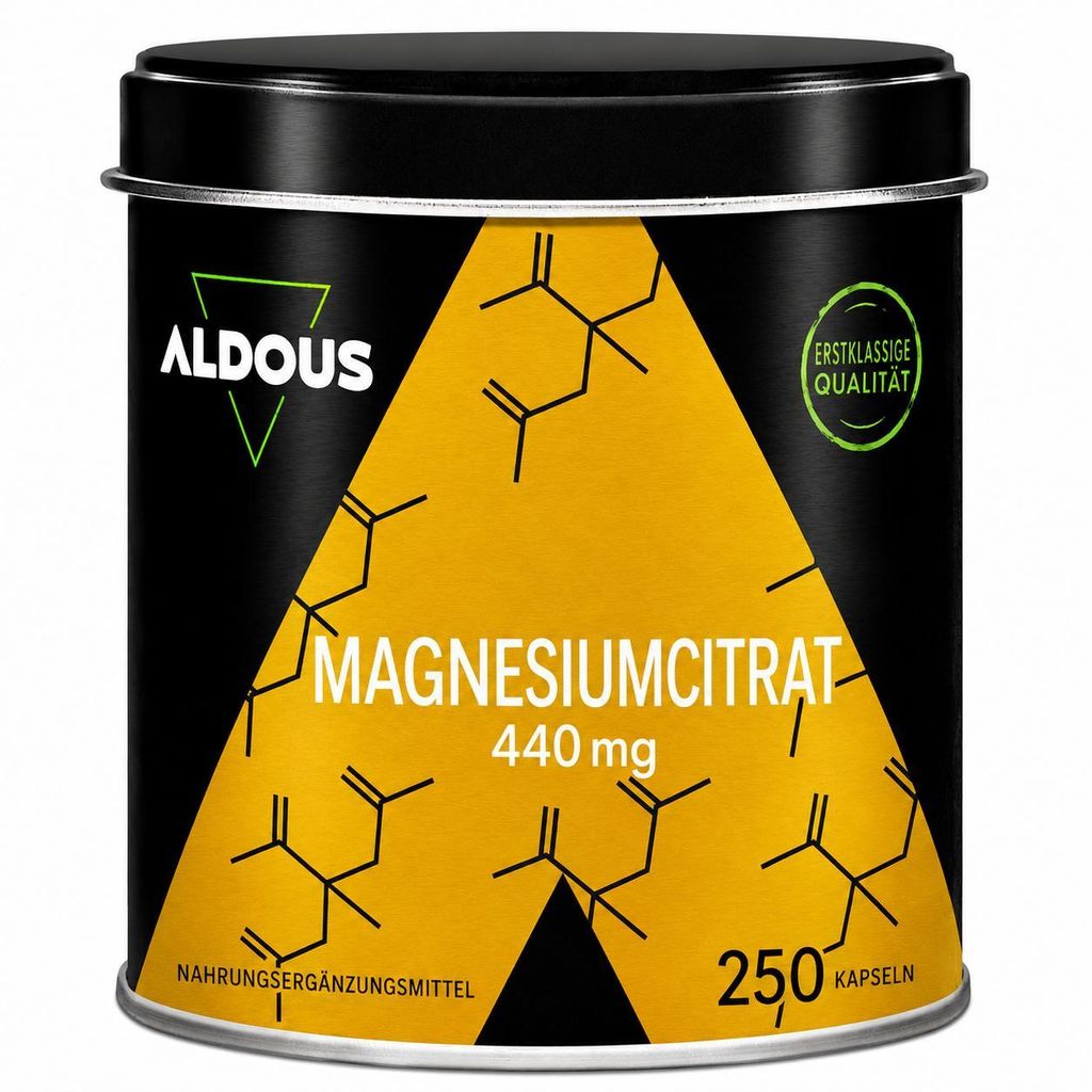Magnesiumcitrat - 250 Kapseln - 440 mg elementares Magnesium - Hochgradig bioverfügbares - Bei Müdigkeit und Ermüdung - Knochen und Gelenke, Mus...