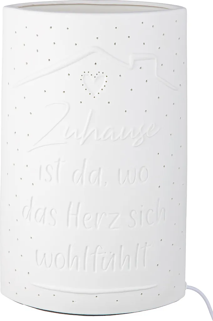 Lampe de Chevet Porcelaine Ambiance Douce Message Zuhause Gilde 32704