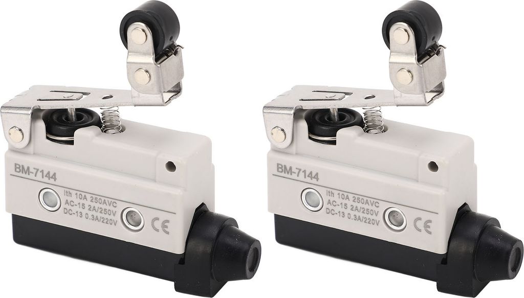 2PCS Mikroschalter mit Federrollen-Hebelweg-Endschalter für mechanische Geräte NO+NC 250VAC