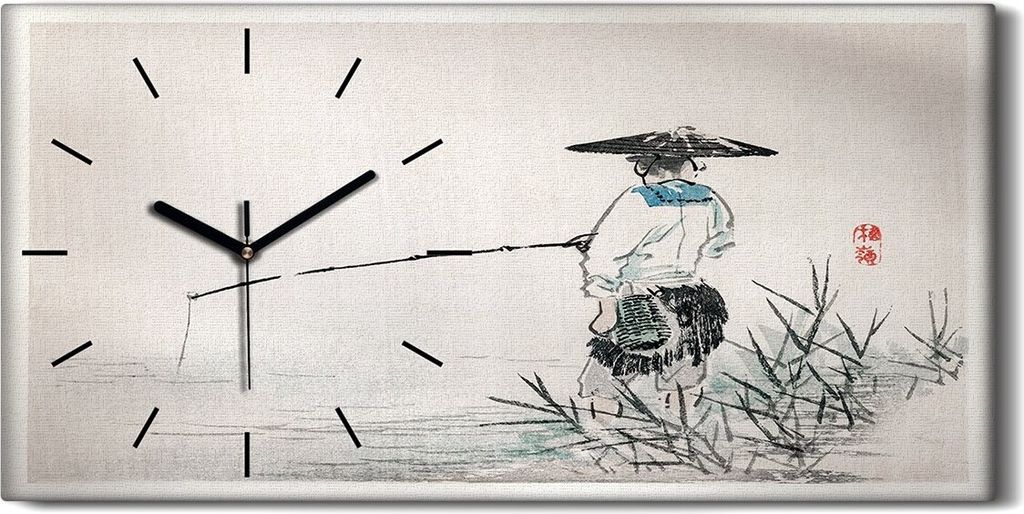 Küchenuhr Bürouhr Leinwand Uhr 60x30 Malerei Asiatischer Produktbild 