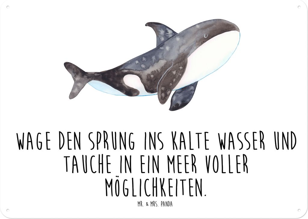 Mr. & Mrs. Panda Wandbild Orca DIN A4 - Weiß - Geschenk, Produktbild 