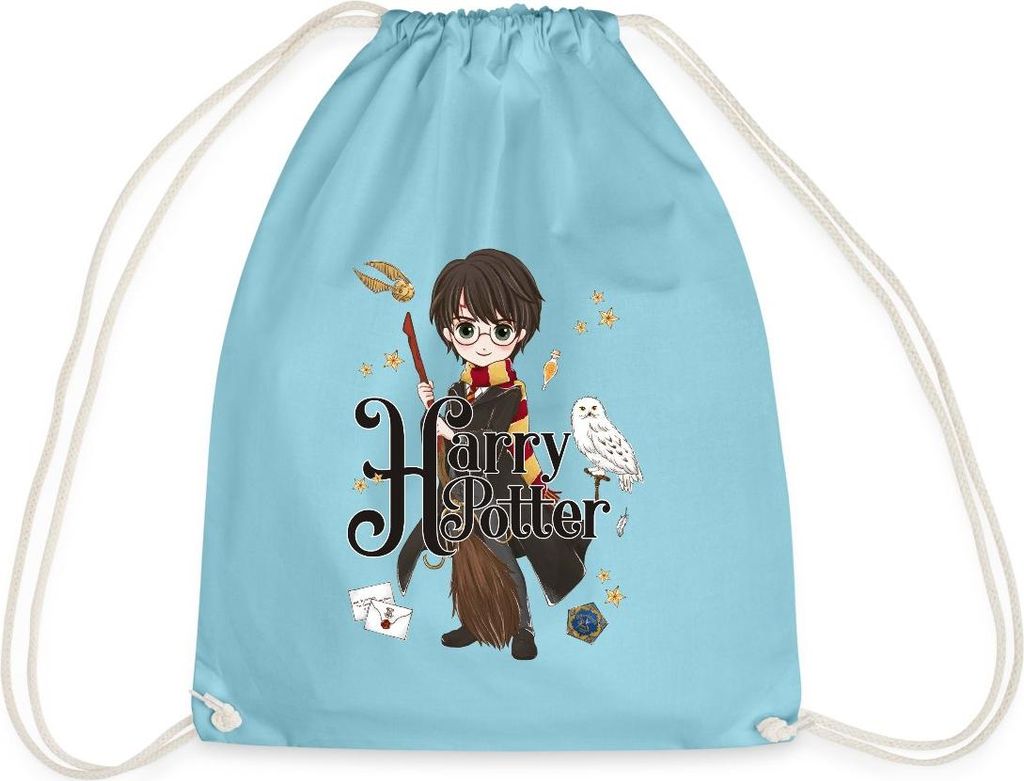 Spreadshirt Harry Potter Elemente Turnbeutel, One size, Aqua