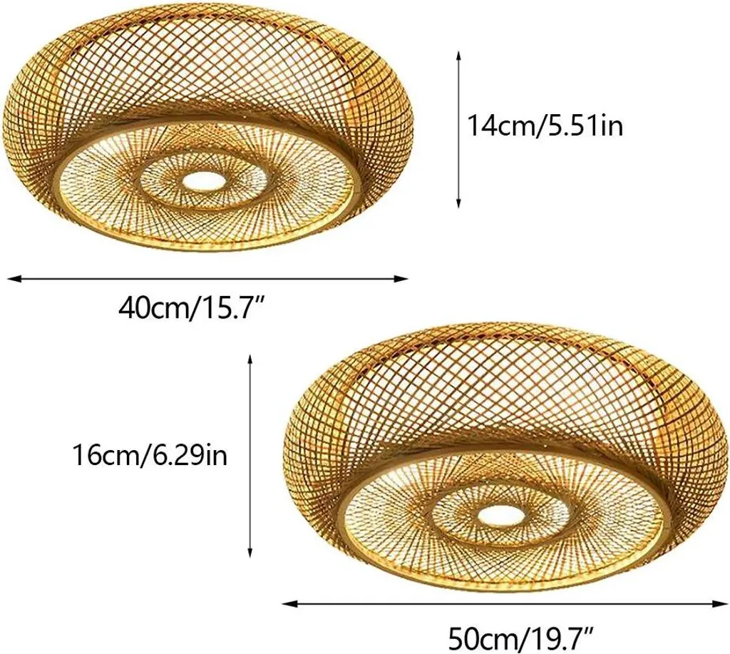 Plafonnier rotin blanc 40 cm : solution éclairage doux et design épuré - 5