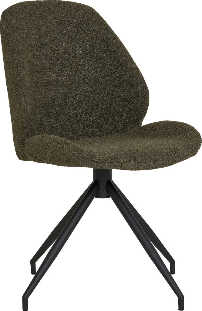Monte Carlo chaise de salle à manger pivotante verte en velours moderne