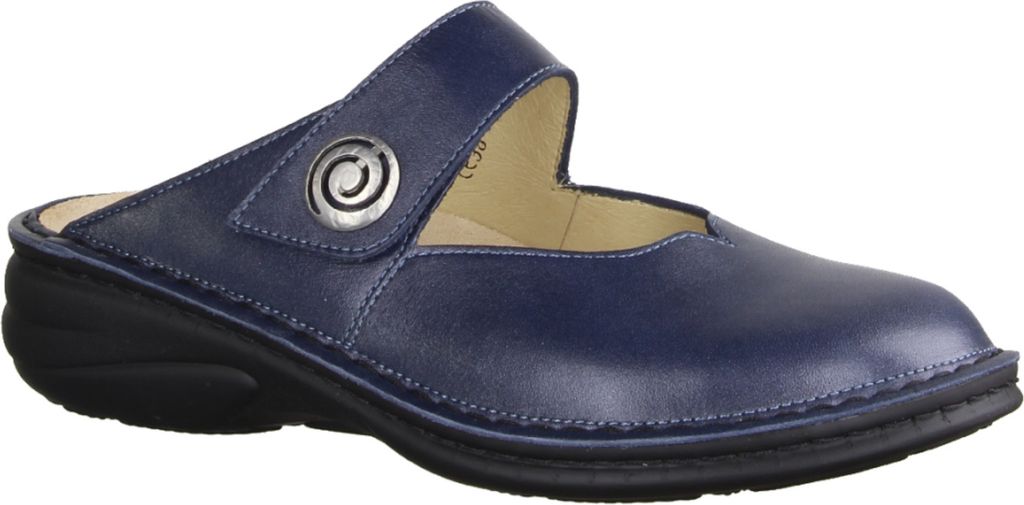 Finn Comfort Canaro Steel, Damen, Pantolette, Wechselfußbett, Leder, NEU - Damenschuhe Pantolette / Zehentrenner, Blau, leder (ancona)