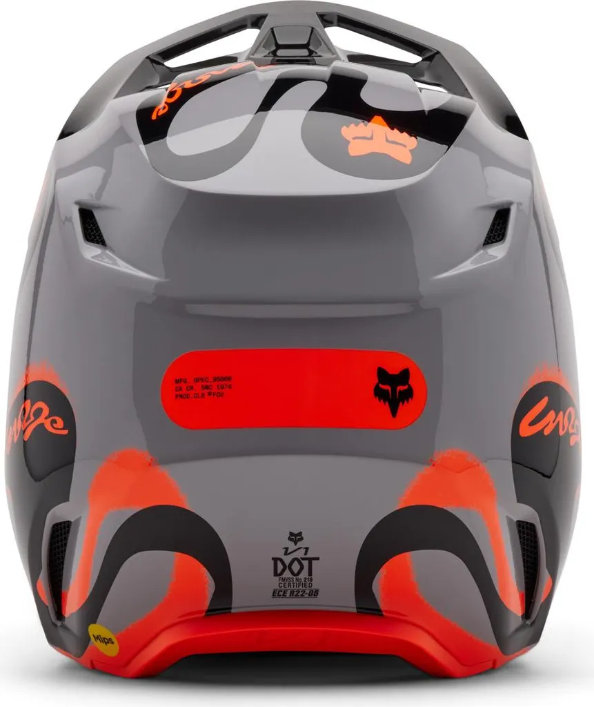 Casque cross Fox V1 Emotion noir et orange avec ventilation active