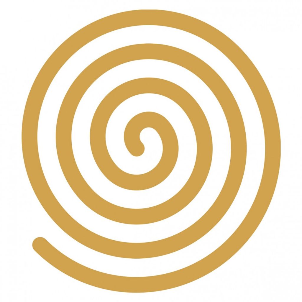 Aufkleber Set 4x3cm/1x7,5cm gold-transparent "Rechtsspirale"