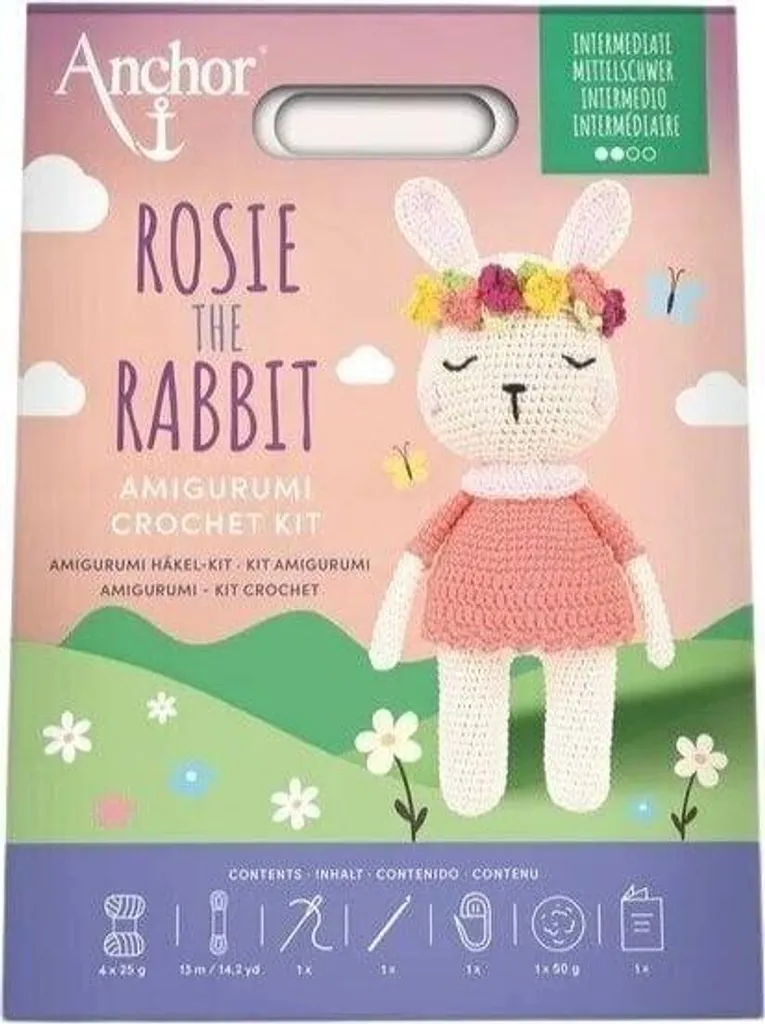 Anchor A28C01-L Rosie the Rabbit Fil à crochet coton amigurumi doux