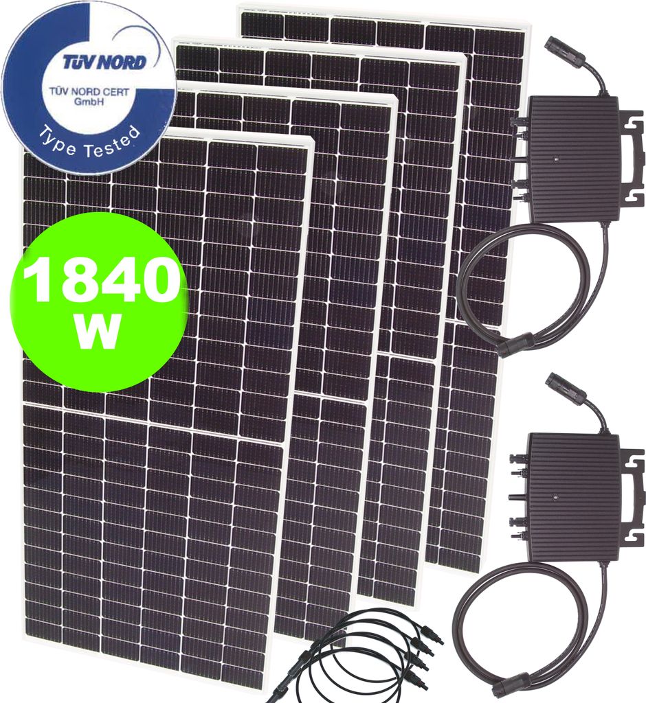 Balkonkraftwerk 1840W 1600W Photovoltaik Solaranlage Mikro-Wechselrichter wireless