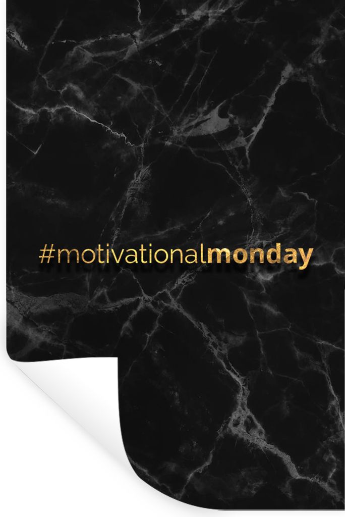MuchoWow Wandtattoo Wandsticker Wandaufkleber Zitat - Motivation - Gold - Marmor 80x120 cm Selbstklebend und Repositionierbar - Repositionierbar ...