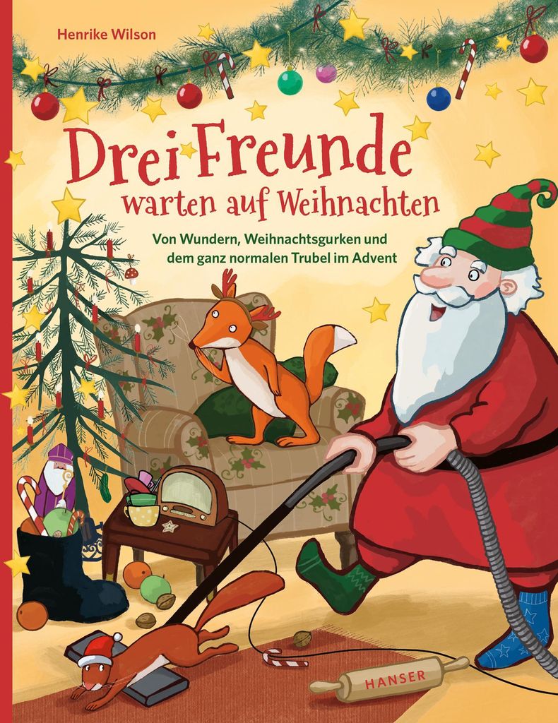 Drei Freunde warten auf Weihnachten