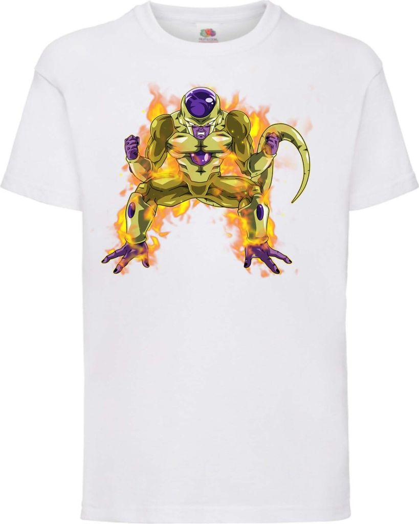 Kinder T-Shirt Dragon Anime Manga Ball Z 09 Yellow Frieza, 5-6 Jahr - 116 / Weiß