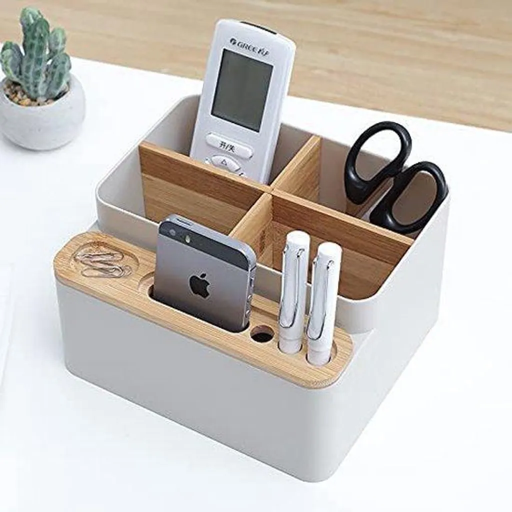 Rangement de bureau en bois pour trier maquillage et fournitures - 30cm