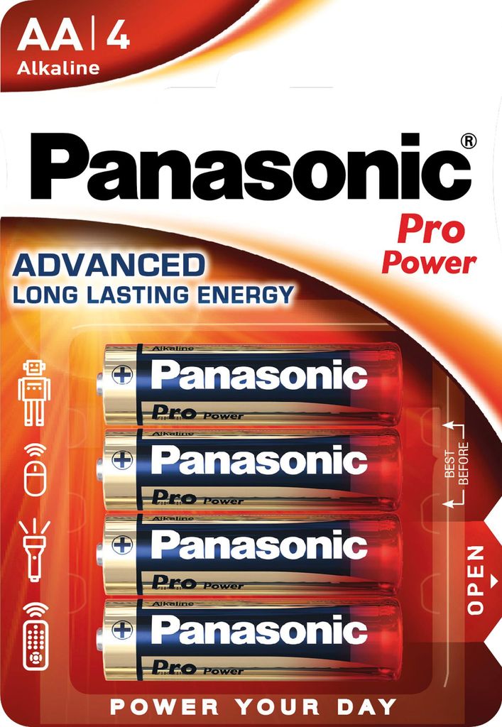 Panasonic, pilas AA Mignon Pro Power, 1,5V, paquete de 4 Imagen del producto 