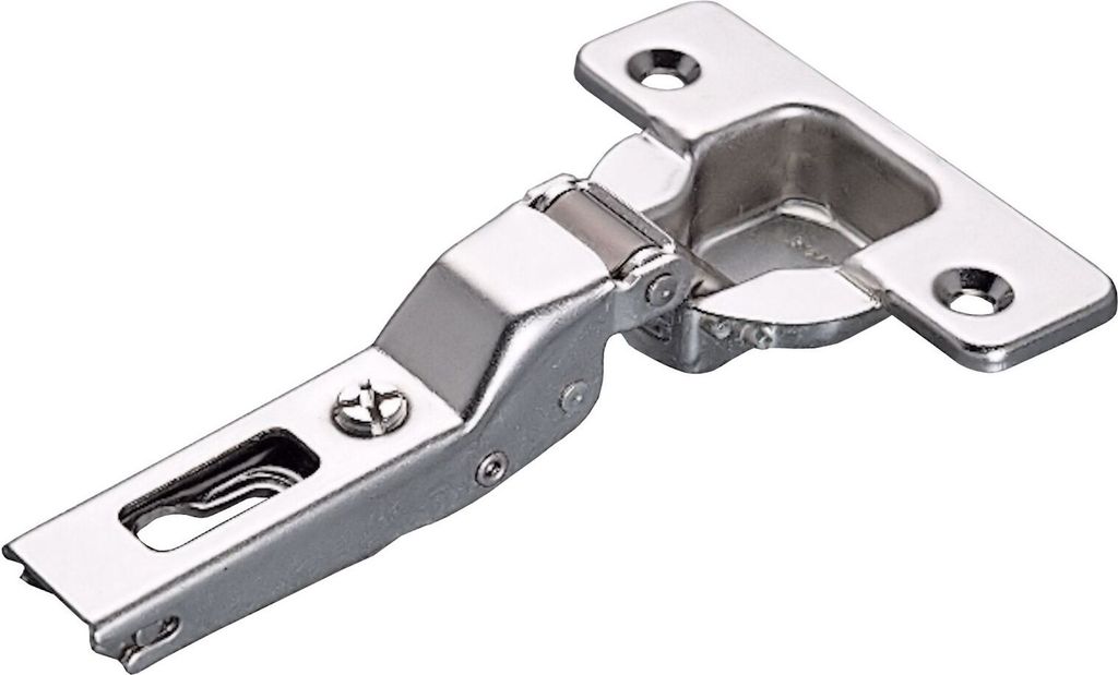 2 x Salice Topfband 110° Serie 200 Bohrbild T45 Mittelanschlag inkl. Linear-Montageplatte Höhe 3 mm mit vormontierten Euroschrauben und Exzenterv...