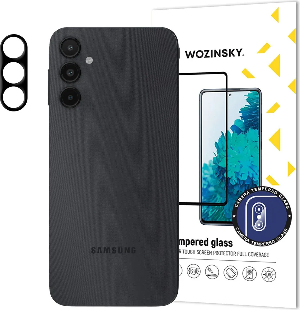 Protezione Obiettivo Samsung A14 5G - Wozinsky Vetro 9H Antigraffio Nero