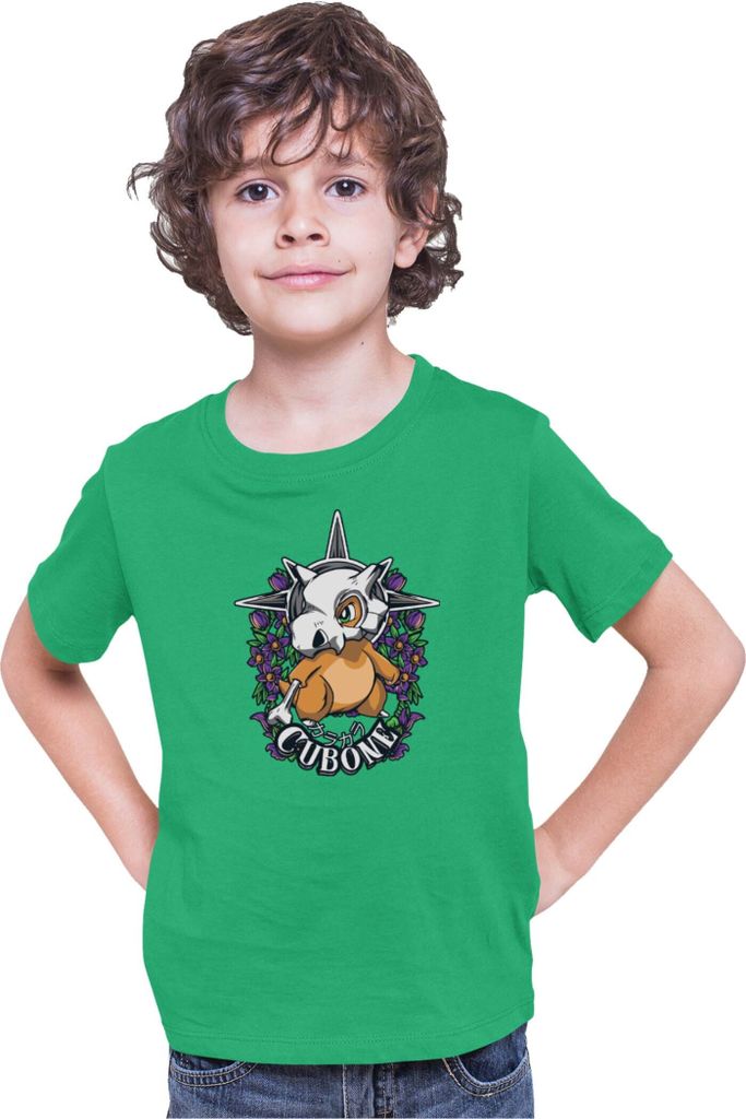 Kinder T-Shirt Japan Anime Manga Pokemon Cubone, 5-6 Jahr - 116 / Grün