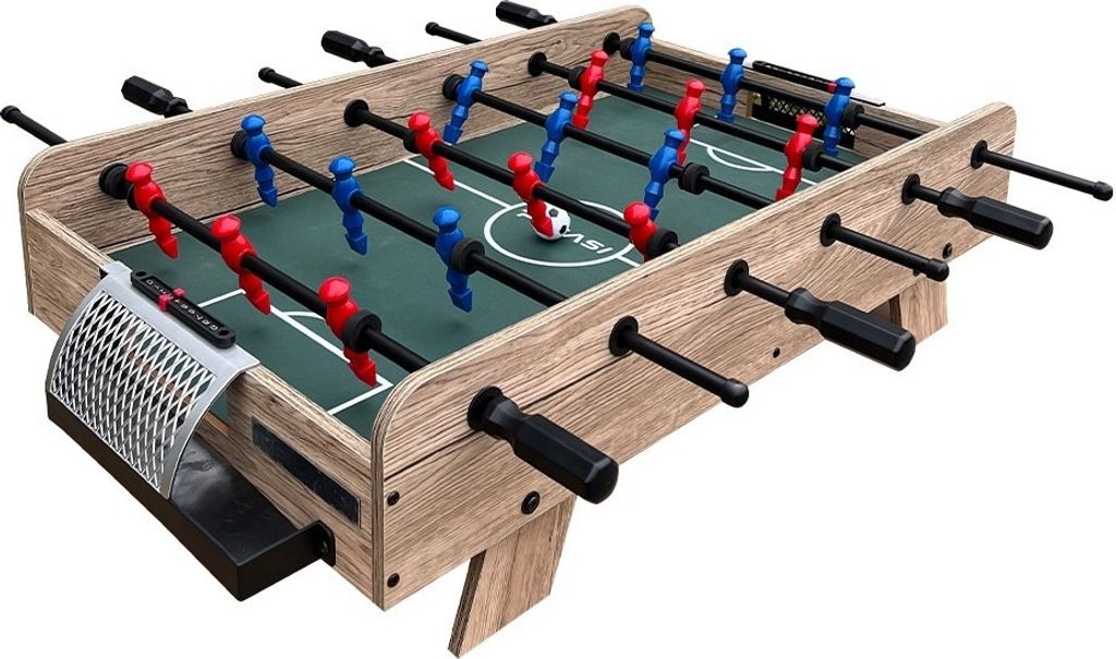 Pegasi Kickertisch Kinder und Erwachsene - Fussballtisch Mini XL Deluxe - Fußballtisch - 94x51x25cm - Kinder Tischfussball - Foosball Table - Braun