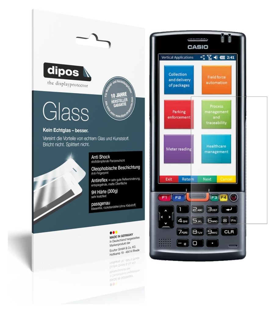 2x Schutzfolie für Casio IT-G500-CE matt - Anti-Shock 9H Folie dipos Glass