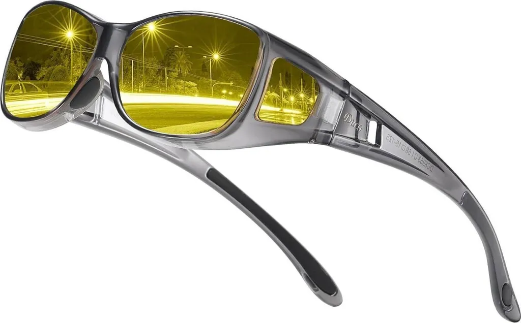 DUCO 8953Y Lunettes Polarisées Vision Nocturne pour Porteurs de Lunettes