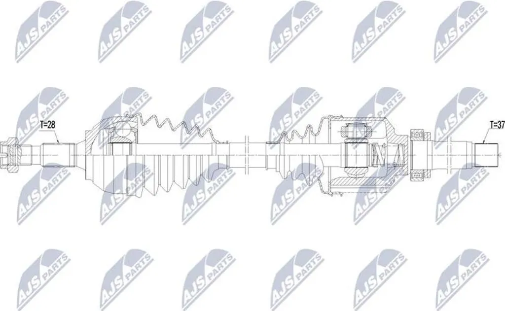 Arbre d'entraînement NTY NPW-CT-129 pour DS4 - Réf OE 1613848680