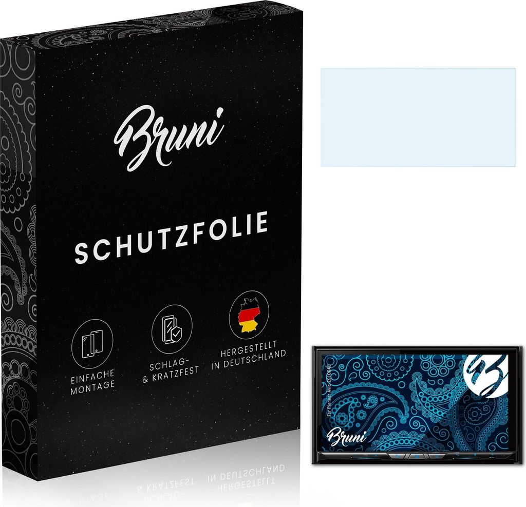 Bruni Basics-Clear 2x Schutzfolie kompatibel mit Pioneer Avic-Z910DAB Folie