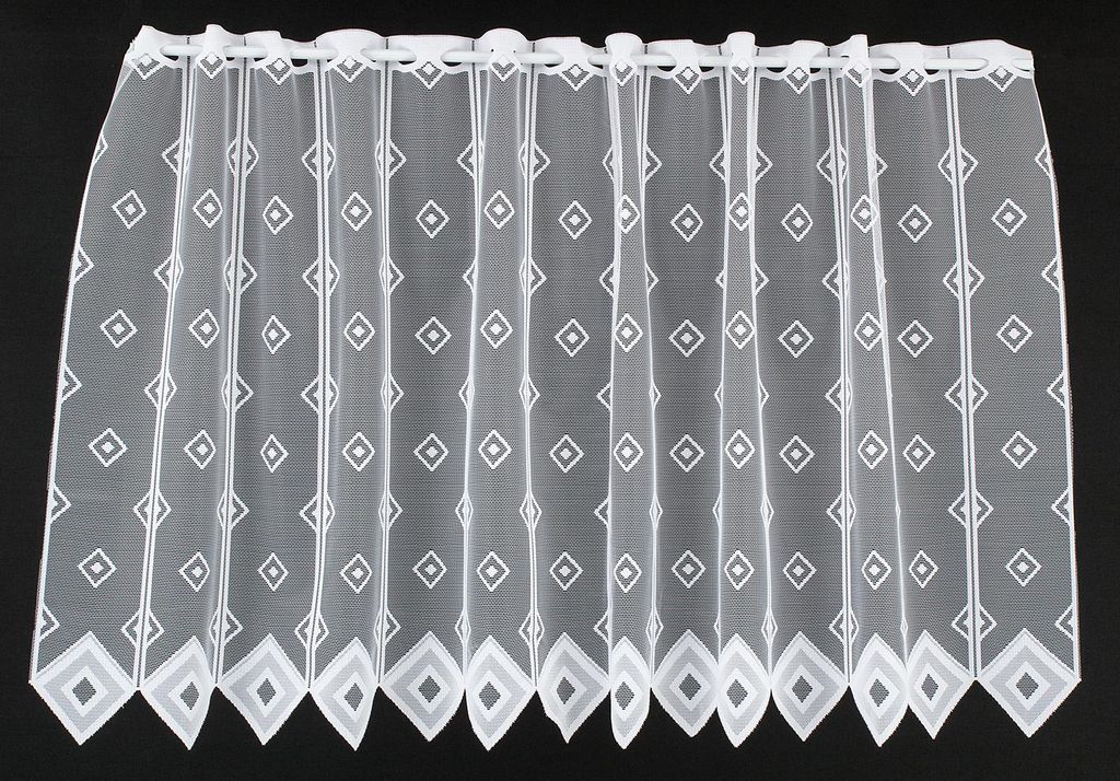 Gardinen Kranzusch Scheibengardine Quadrate 75x138 cm H/B weiß Bistrogardine Vorhang Küche 1er Pack
