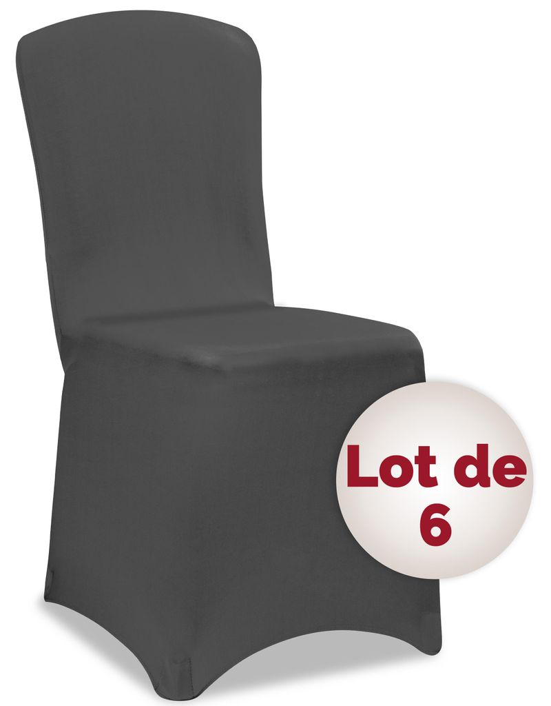 DETEX® 6x Housse de chaise anthracite tissu stretch opaque Image du produit 