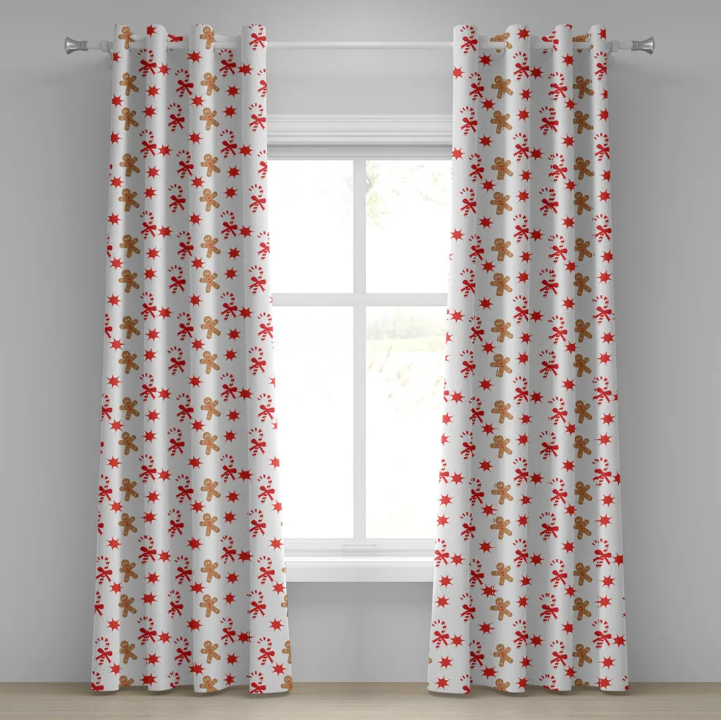 Rideau à Œillets Décoratif Anti-Regard Motif Lebkuchenmann 280x175