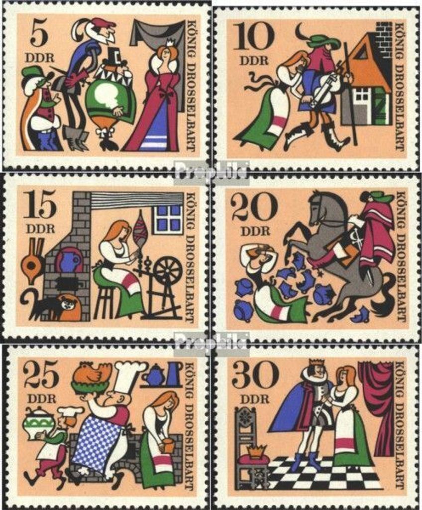 Briefmarken DDR 1967 Mi 1323-1328 (kompl.Ausgabe) gestempelt Märchen (II): König Drosselbart