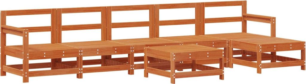 vidaXL Garten-Lounge-Set 6 pcs Wachsbraun Massives Kiefernholz