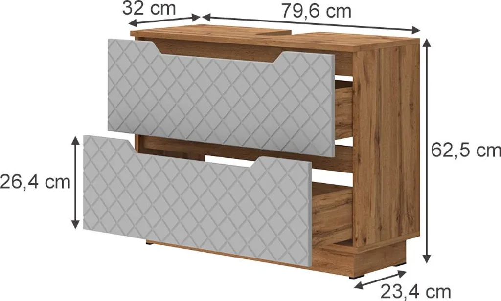 Rangement salle de bain efficace : Meuble sous vasque Vicco Lotta Gris