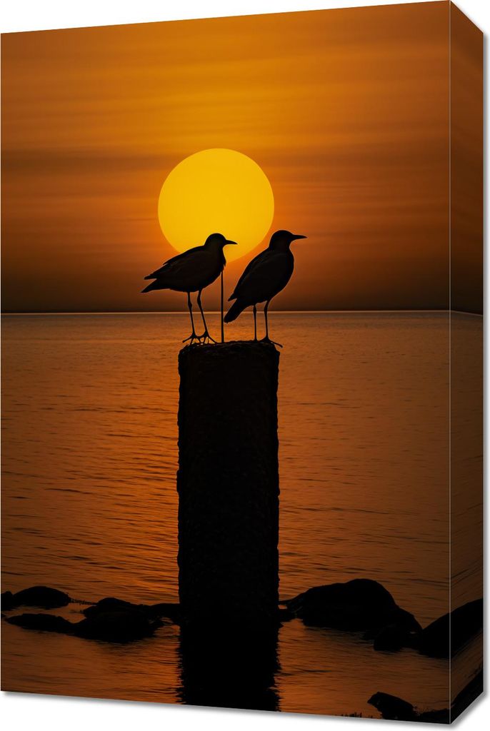 Bild 40x60cm Gespräche bei Dämmerung