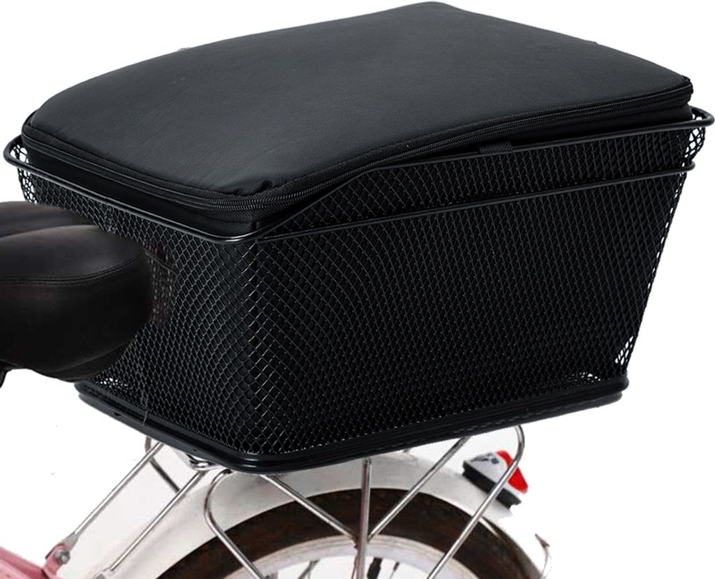 Hinterer Fahrradkorb Grosse Kapazitaet Metalldraht Fahrradkorb Wasserdichte Regenschutzhuelle