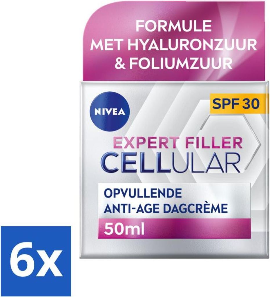 NIVEA – CELLular Expert Filler Tagescreme – Anti-Aging Gesichtscreme – LSF 30 – Mit Hyaluronsäure, Kreatin & Folsäure – 50 ml - Vorteil...