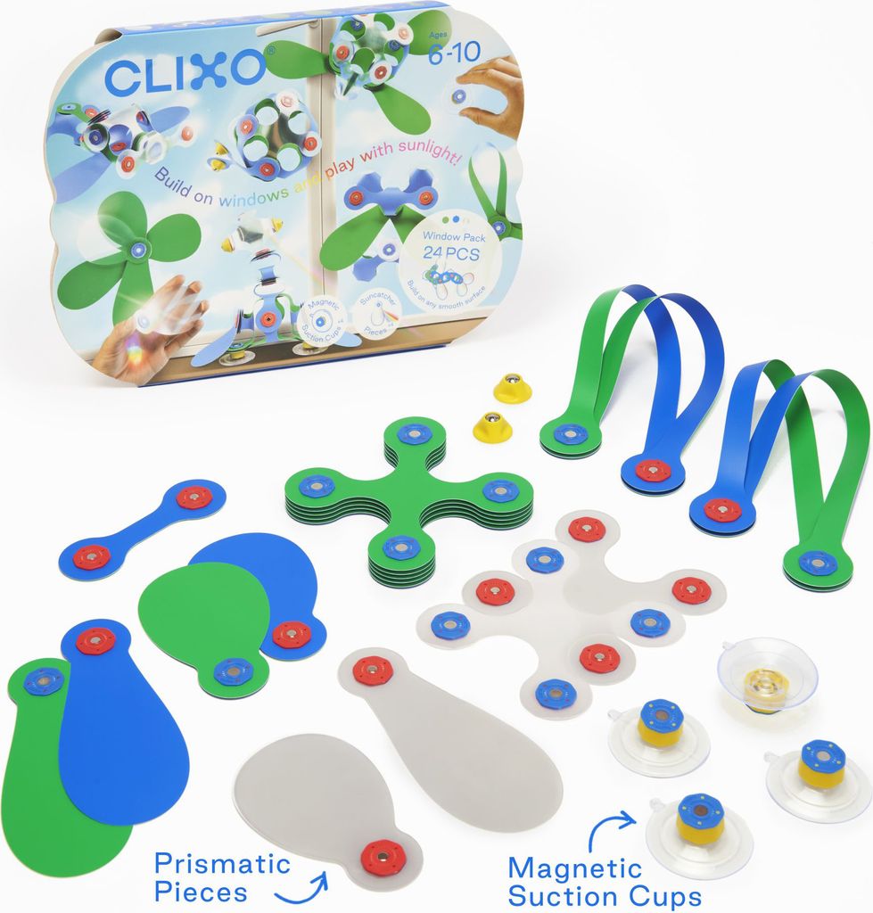 Clixo magnetisches Bauspiel - Glaskunst (24 Teile) Produktbild 