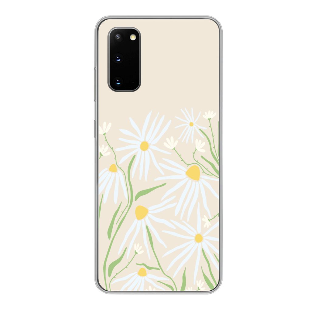 MuchoWow Handyhülle Schutzhülle Hülle für Samsung Galaxy S20 Blume - Muster - Gelb Silikon Softcase Handy Hülle - Bild