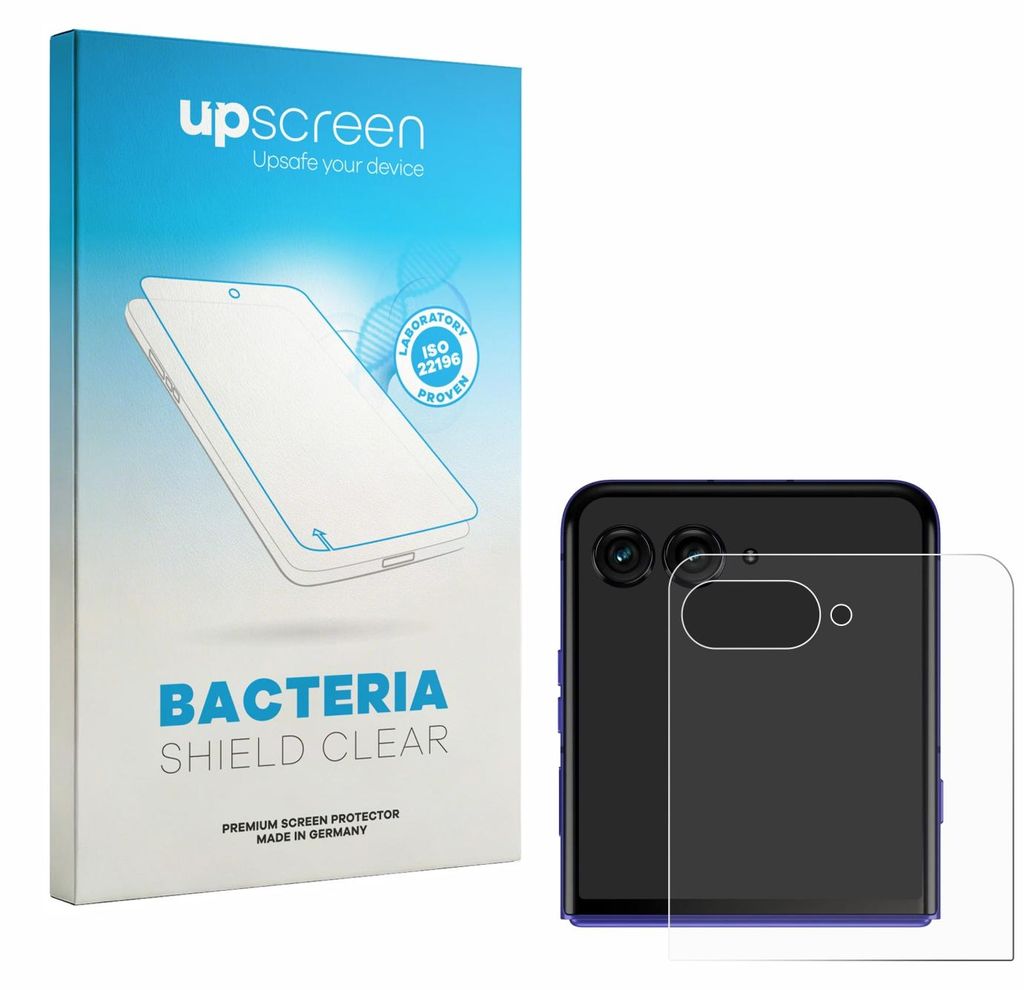 upscreen Schutzfolie für Motorola Razr 70 Ultra (Hinteres Display) Displayschutz Displayschutzfolie Folie Klar antibakteriell