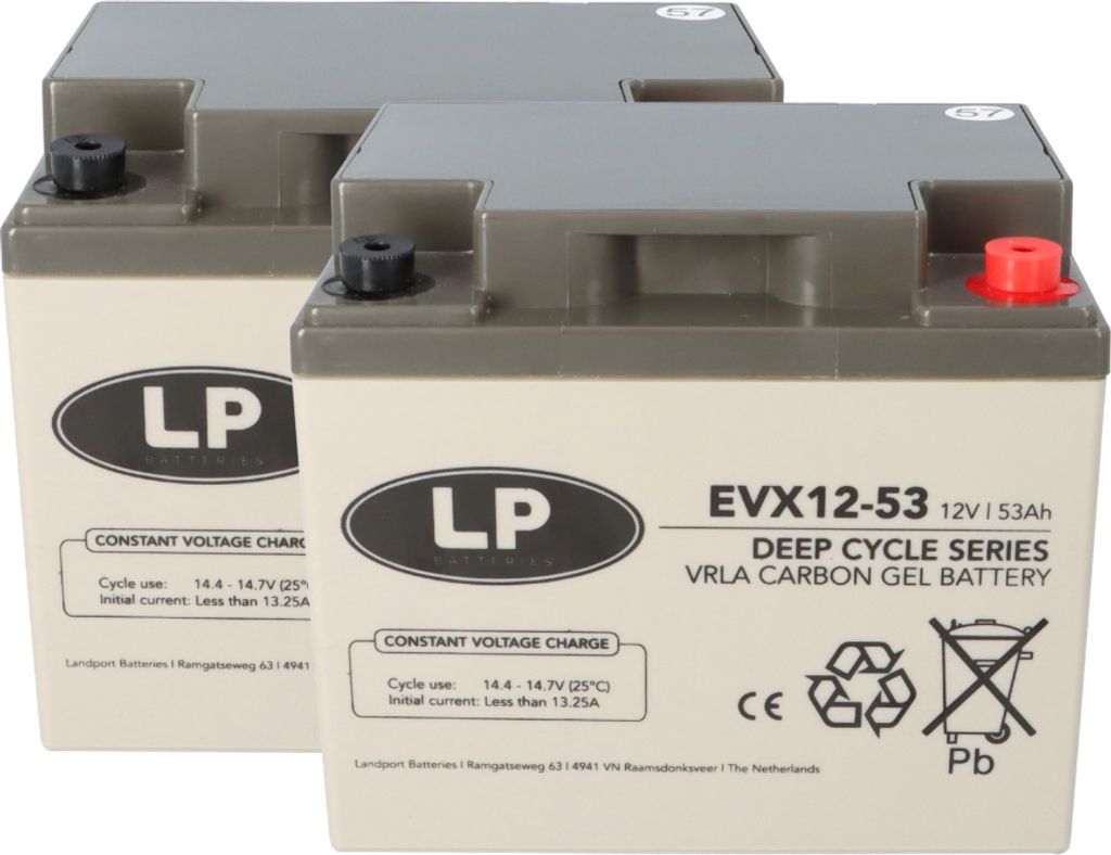 Blei Akku 2x 12V 53Ah kompatibel zu WP50-12NE,MP50-12C 40Ah 45Ah 50Ah