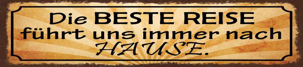 vianmo Holzschild 10x46 cm Die beste Reise führt uns immer nach Hause