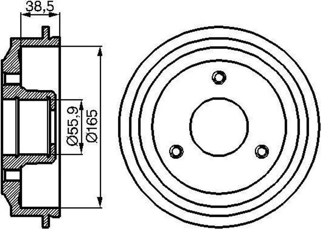 Tambour de frein pour entretien Peugeot 106 et Citroën Saxo Bosch