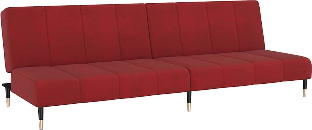 Schlafsofa 2-Sitzer Weinrot Samt