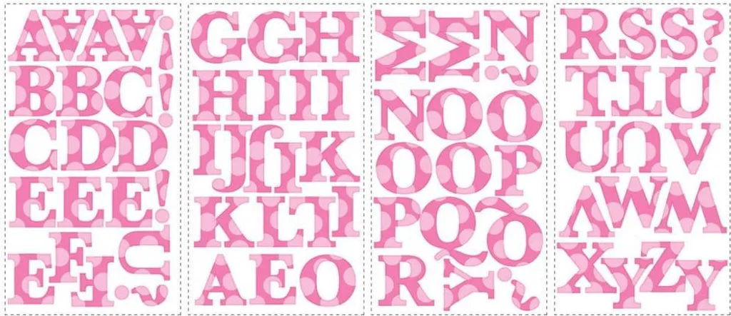 RoomMates Stickers Muraux Lettres Roses Alphabet pour Chambre Enfant
