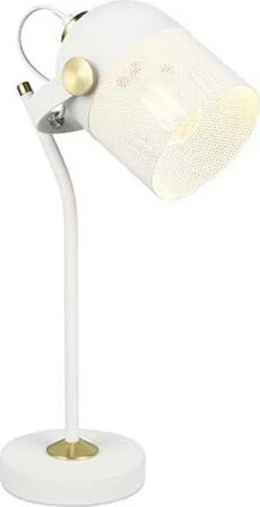 Lampe de table stable en métal blanc, fini les interrupteurs perdus E27 - 5