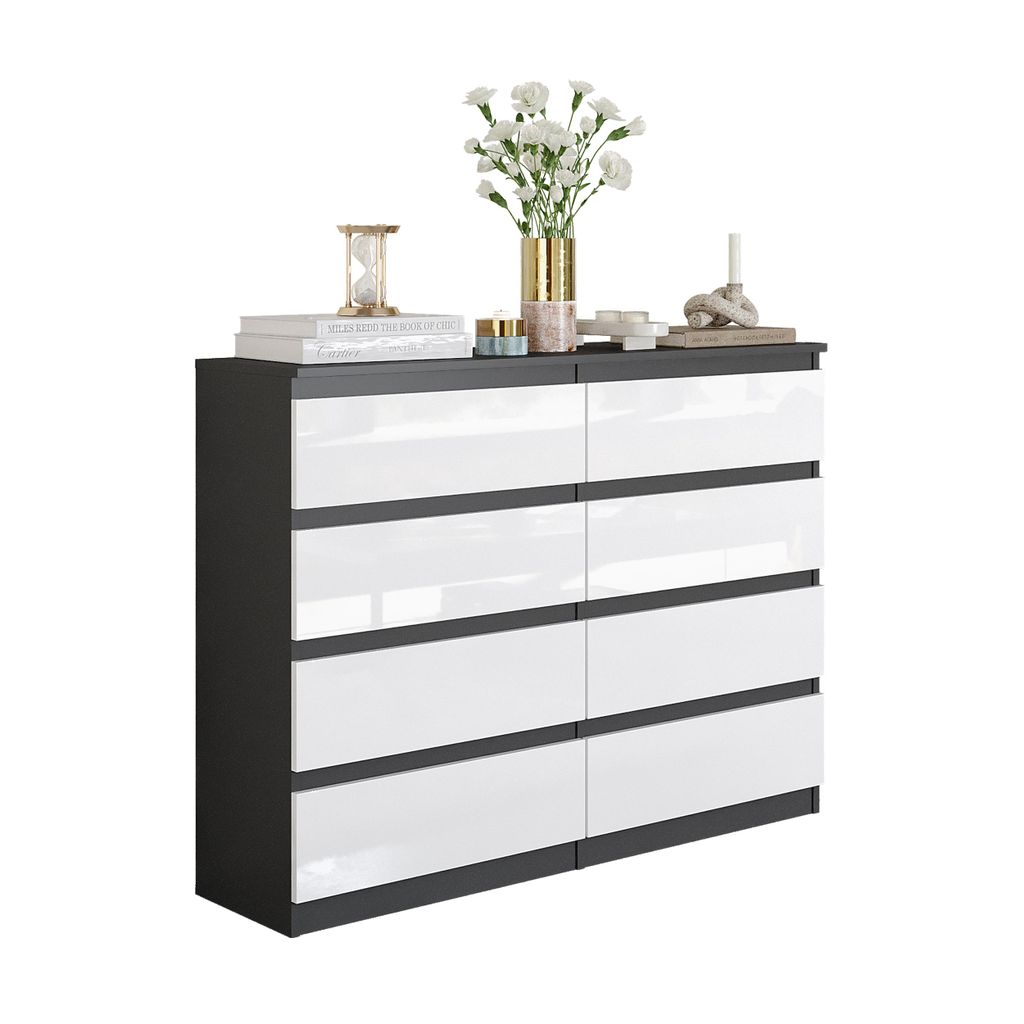 GABRIEL - Cassettiera / credenza con 8 cassetti - antracite Immagine del prodotto 