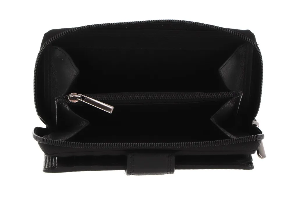 Portafoglio Nero Mano Giulia - Vera Pelle Donna con Zip e 10 Slot - 2